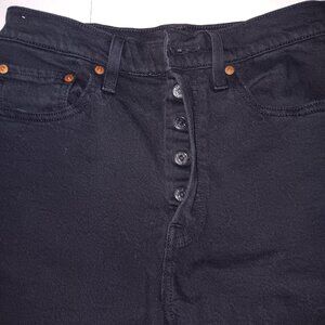 LEVI'S 501 BLACK SKINNY HIDDEN BUTTON FLY JEANS